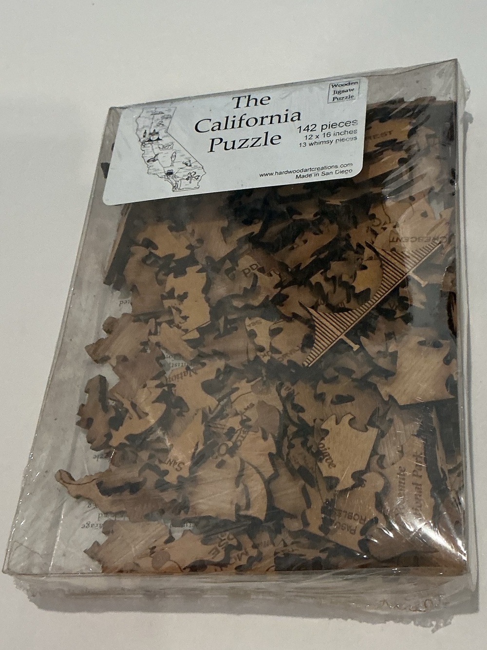 THE CALIFORNIA PUZZLE  Wood Jigsaw Puzzle Hardwood Art Creations NEW sealed